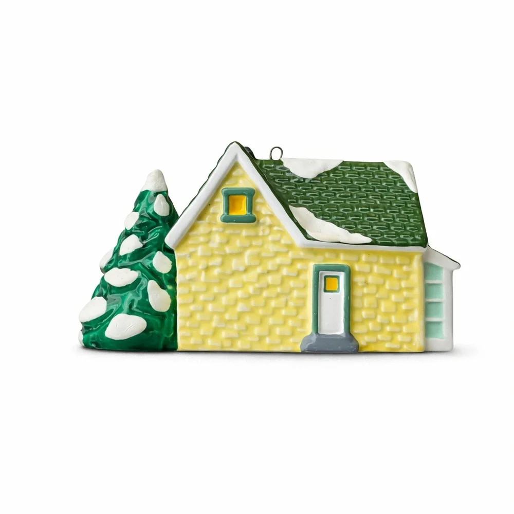 Department 56 Yellow Nantucket House Ornament with Green Roof